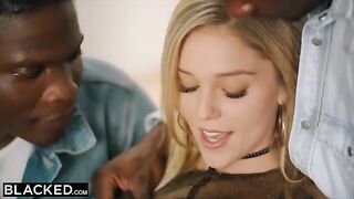 Petite blonde Kali Rose gets her pussy railed by BBCs in intense scene