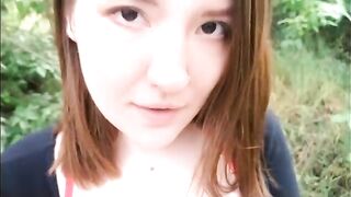 An Asian girl got fucked outdoors by the first comer in a new city