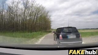 A babe got fucked by a fake cop in his unregistered car