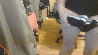 Schoolgirl seduces her boyfriend making a blowjob and fucking with him