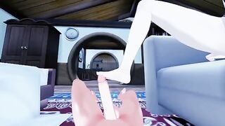 Foot fetish action with Lumine from Genshin Impact in 3D hentai