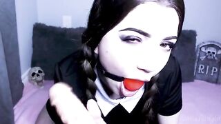 Wednesday Addams gets her pussy filled with a big cum shot - lilcanadiangirl