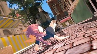 Hentai with a girl who has sex with an invisible guy