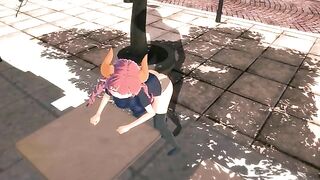 Hentai with a girl who has sex with an invisible guy