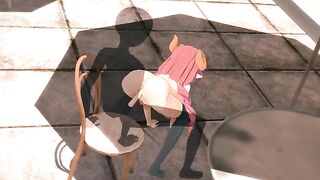 Hentai with a girl who has sex with an invisible guy