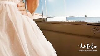 An adventurous couple get down and dirty on the deserted beach bar