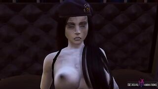 Ada Wong from Resident Evil gets fucked by a police zombie girl