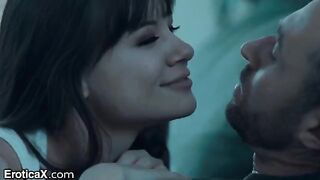 The couple has a sensual sex in the kitchen, embodying passionate love