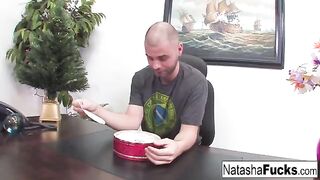 Natasha Nice is beyond excited to get fucked by her boss, showcasing her stunning curves