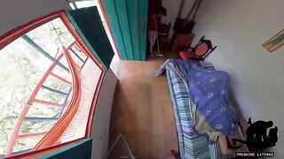 A hot chick is fucking with a guy from the hostel, it’s really great