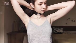 Schoolgirl gets ready for a hardcore BDSM casting session