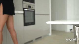 Step mom caught step son jerking off and helps him finish quickly