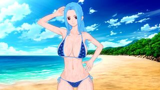 Busty Vivi from One Piece gets fucked on the beach