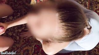 A cute girl has hot sex in yoga pants and gets her creamy pussy fucked