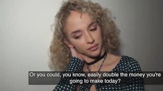 Public Agent picks up curly haired petite Spanish babe Geishakyd in the street