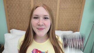 Redhead girl with freckles and red pubic hair gets fucked