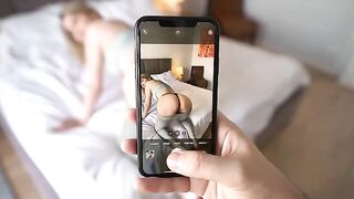 My stepsis distracted me from work and got a huge cum in her pussy