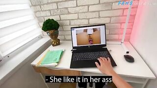 A stepson was caught jerking off while looking at pictures of his hot stepmom
