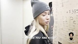 Sexy blonde gets her husband to watch neighbor's cock sucking