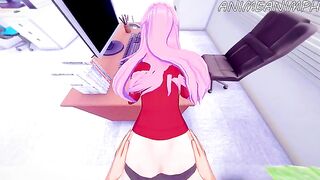 Hentai with a cute girl who doesn't want to get involved in sex