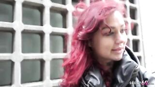 Redhead college teen Ria Red gets fucked by German scout in rough casting session