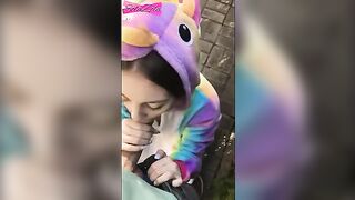 A girl ran away after getting fucked outdoors - SolaZola