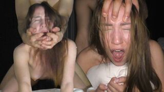 The petite college girl gets fucked hard in a rough session