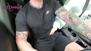 My slutty wife deepthroated my cock while driving, risking it all!