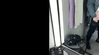 I came with my pussy wet in the fitting room and got cum on my face