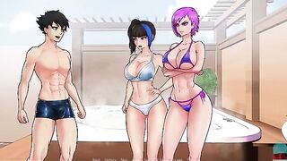 You are trapped with four gorgeous goddesses in a confined space. Poreo