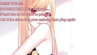 A girl is being punished by her dominant femdom for not cleaning the house