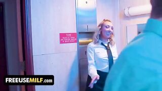 Hot bathroom attendant for special club guests