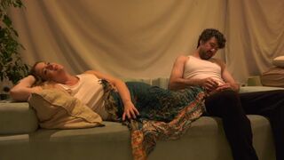Evening alone with a big natural boobs stepmom