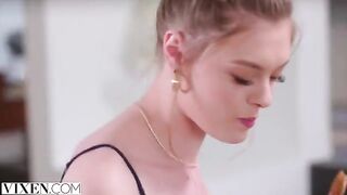 Beautiful babe Amber seduces a stranger when her boyfriend is away