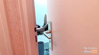I spy on my stepsister as she rubs herself and I offered her my dick, she accepted!