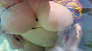 Guy caught step sister wanking in the hot tub and fucked her rough
