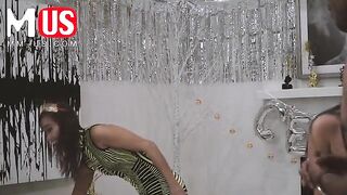 Violet Myers competes in a sexy game show Jerkaoke and gets fucked hard