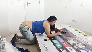 I fucked my stepmom through a box, she thought it was my dad