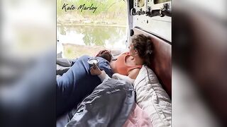 Camping sex with a lovely woman, enjoying sensual pleasure