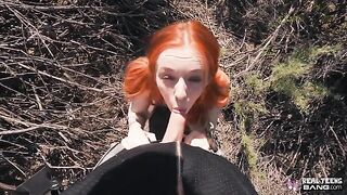 Ginger teen Madi Collins gets fucked hard after flashing her boobs