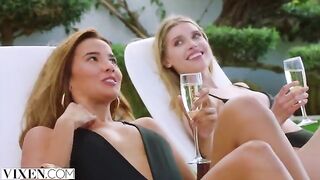 Two beautiful girls are not enough for young guy, he needs more