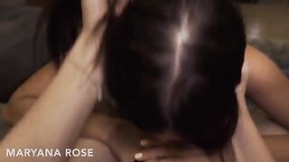 A friend is giving a lesson to his girlfriend Maryana Rose in intimacy
