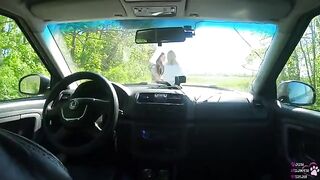 A girl lost a game of rock-paper-scissors and had to please her fellow traveler