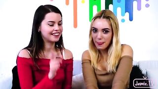 Two cute girls shared a big dick in an intense threesome
