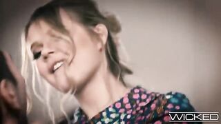 A cute blonde girl was fucked hard by a guy with a big dick in POV style