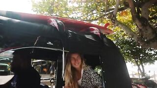 A couple has sex on the sea and surfs, capturing real passion in a vlog