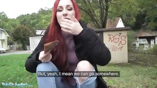 Public agent offered money to a young British girl with red hair to fuck her in the basement