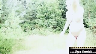 A hot pregnant blonde gets fucked on the beach by a mature man
