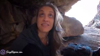Three hikers lost in the wilderness, getting intimate to keep warm