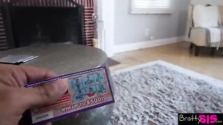 Cute girl sucks her stepbrother’s cock and fucks with him